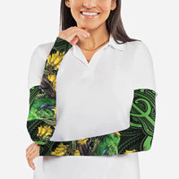New Zealand Parakeet Bird Arm Sleeves Maori Kakariki Kowhai Maori Pattern