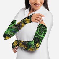 New Zealand Parakeet Bird Arm Sleeves Maori Kakariki Kowhai Maori Pattern