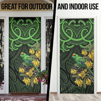 New Zealand Parakeet Bird Door Cover Maori Kakariki Kowhai Maori Pattern