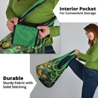 New Zealand Parakeet Bird Grocery Bag Maori Kakariki Kowhai Maori Pattern
