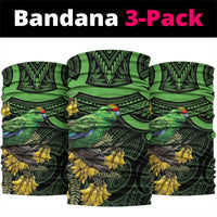 New Zealand Parakeet Bird Neck Gaiter Maori Kakariki Kowhai Maori Pattern
