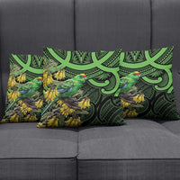 New Zealand Parakeet Bird Pillow Cover Maori Kakariki Kowhai Maori Pattern