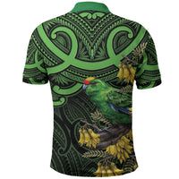 New Zealand Parakeet Bird Polo Shirt Maori Kakariki Kowhai Maori Pattern LT22 - Polynesian Pride