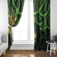 New Zealand Parakeet Bird Window Curtain Maori Kakariki Kowhai Maori Pattern
