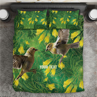 Bellbird New Zealand Personalised Bedding Set Kowhai Flower Maori Pattern