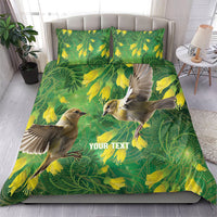 Bellbird New Zealand Personalised Bedding Set Kowhai Flower Maori Pattern
