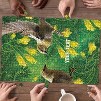 Bellbird New Zealand Personalised Puzzle Kowhai Flower Maori Pattern