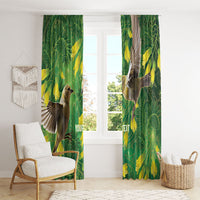Bellbird New Zealand Personalised Window Curtain Kowhai Flower Maori Pattern