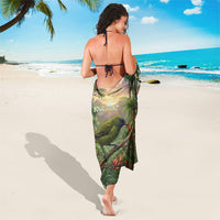 Bellbird New Zealand Personalised Sarong Korimako Harakeke Flower Native Forest