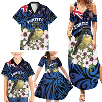 Tomtit New Zealand Personalised Family Matching Summer Maxi Dress and Hawaiian Shirt Miromiro Manuka Flower Maori Pattern LT22 - Polynesian Pride