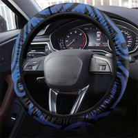 Tomtit New Zealand Steering Wheel Cover Miromiro Manuka Flower Maori Pattern
