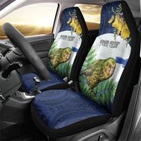 Kakapo New Zealand Personalised Car Seat Cover Kowhai Flower Silver Fern Maori Pattern