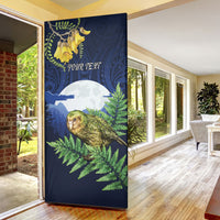 Kakapo New Zealand Personalised Door Cover Kowhai Flower Silver Fern Maori Pattern