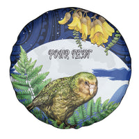 Kakapo New Zealand Personalised Spare Tire Cover Kowhai Flower Silver Fern Maori Pattern