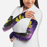 New Zealand Tui Bird Matariki Arm Sleeves Kowhai Flower Silver Fern Galaxy Maori Pattern