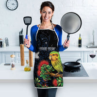 New Zealand Kakapo Matariki Personalised Apron Pohutukawa Flower Galaxy Maori Pattern