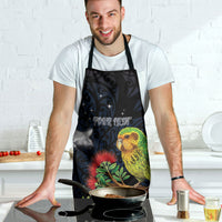New Zealand Kakapo Matariki Personalised Apron Pohutukawa Flower Galaxy Maori Pattern