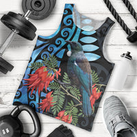 Tui Bird Kakabeak New Zealand Men Tank Top Clianthus Galaxy Maori Koru Pattern