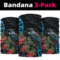 Tui Bird Kakabeak New Zealand Neck Gaiter Clianthus Galaxy Maori Koru Pattern