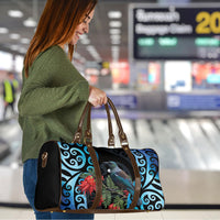 Tui Bird Kakabeak New Zealand Travel Bag Clianthus Galaxy Maori Koru Pattern