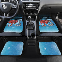 Personalised Snapper Fishing New Zealand Car Mats Tamure Fish Hook Maori Pattern