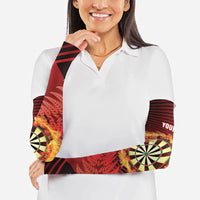 Personalised Darts New Zealand Arm Sleeves Silver Fern Red Color