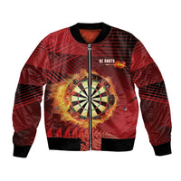 Personalised Darts New Zealand Bomber Jacket Silver Fern Red Color
