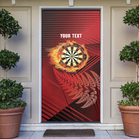 Personalised Darts New Zealand Door Cover Silver Fern Red Color