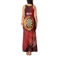 Personalised Darts New Zealand Tank Maxi Dress Silver Fern Red Color