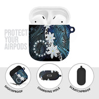 Cook Islands Maori Language Week AirPods Case Tiare Maori Kuki Airani Blue Pattern