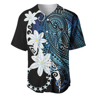 Cook Islands Maori Language Week Baseball Jersey Tiare Maori Kuki Airani Blue Pattern