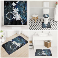 Cook Islands Maori Language Week Bathroom Set Tiare Maori Kuki Airani Blue Pattern