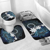Cook Islands Maori Language Week Bathroom Set Tiare Maori Kuki Airani Blue Pattern