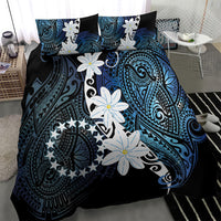 Cook Islands Maori Language Week Bedding Set Tiare Maori Kuki Airani Blue Pattern