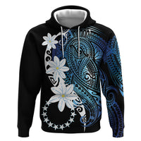 Cook Islands Maori Language Week Hoodie Tiare Maori Kuki Airani Blue Pattern