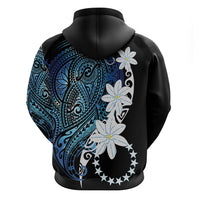 Cook Islands Maori Language Week Hoodie Tiare Maori Kuki Airani Blue Pattern