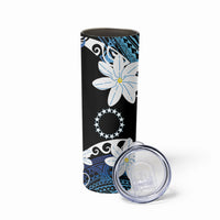 Cook Islands Maori Language Week Skinny Tumbler Tiare Maori Kuki Airani Blue Pattern