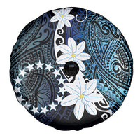Cook Islands Maori Language Week Spare Tire Cover Tiare Maori Kuki Airani Blue Pattern
