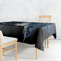 Cook Islands Maori Language Week Tablecloth Tiare Maori Kuki Airani Blue Pattern