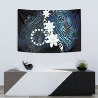 Cook Islands Maori Language Week Tapestry Tiare Maori Kuki Airani Blue Pattern