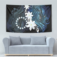 Cook Islands Maori Language Week Tapestry Tiare Maori Kuki Airani Blue Pattern