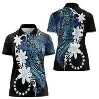 Cook Islands Maori Language Week Women Polo Shirt Tiare Maori Kuki Airani Blue Pattern