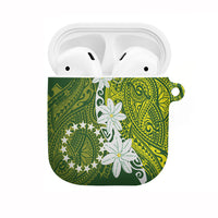 Cook Islands Maori Language Week AirPods Case Tiare Maori Kuki Airani Green Pattern