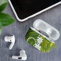 Cook Islands Maori Language Week AirPods Case Tiare Maori Kuki Airani Green Pattern
