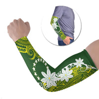 Cook Islands Maori Language Week Arm Sleeves Tiare Maori Kuki Airani Green Pattern
