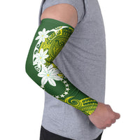Cook Islands Maori Language Week Arm Sleeves Tiare Maori Kuki Airani Green Pattern