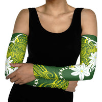 Cook Islands Maori Language Week Arm Sleeves Tiare Maori Kuki Airani Green Pattern