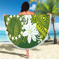 Cook Islands Maori Language Week Beach Blanket Tiare Maori Kuki Airani Green Pattern