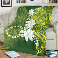 Cook Islands Maori Language Week Blanket Tiare Maori Kuki Airani Green Pattern
