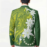 Cook Islands Maori Language Week Blazer Tiare Maori Kuki Airani Green Pattern
